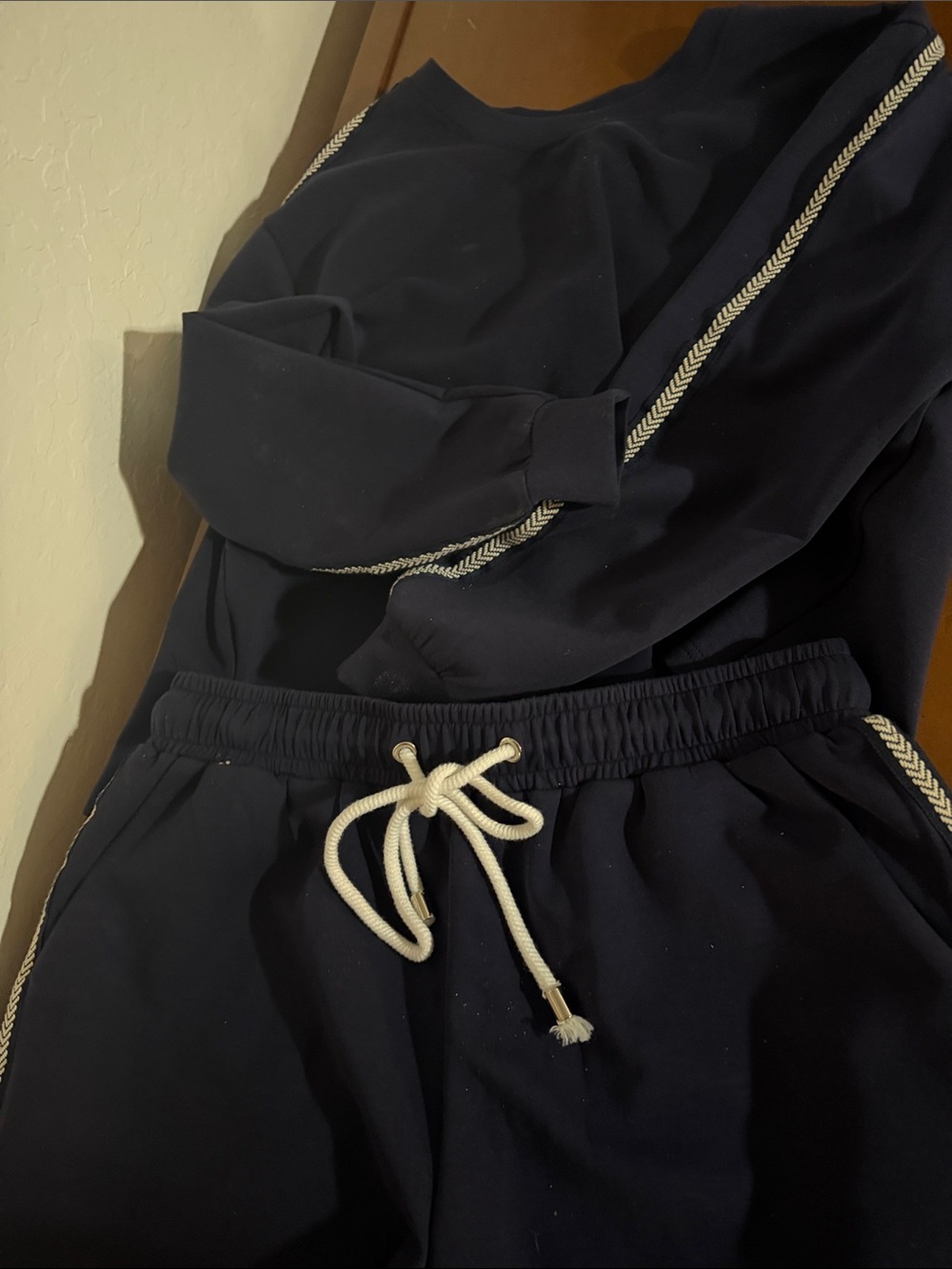 Navy Pullover and Short Lounge Set